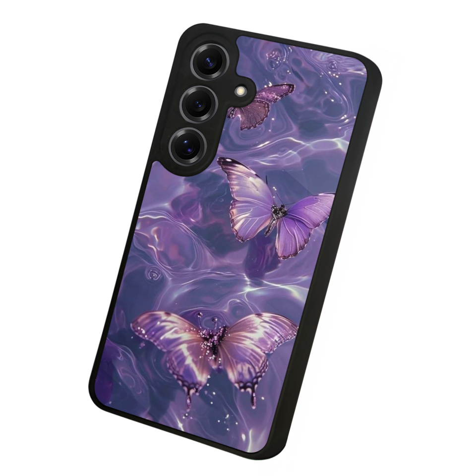 Samsung Galaxy S25 Uyumlu Kelebek Tasarımlı Glossy Premium Kılıf