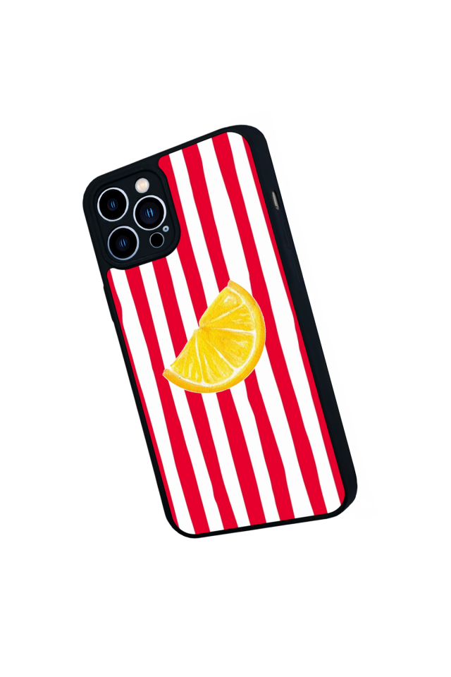 iPhone 13 Pro Max Uyumlu Limon Tasarımlı Glossy Premium Kılıf
