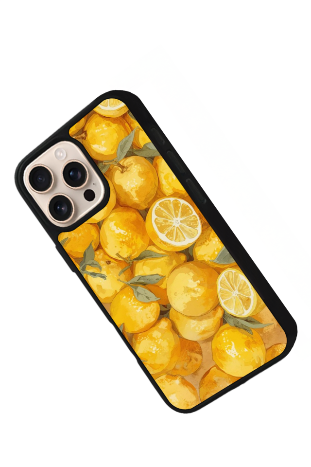 iPhone 14 Pro Max Uyumlu Limon Tasarımlı Glossy Premium Kılıf