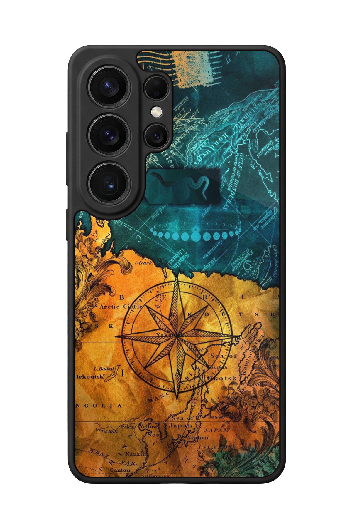 Samsung Galaxy S26 Ultra Uyumlu Harita Tasarımlı Glossy Premium Kılıf