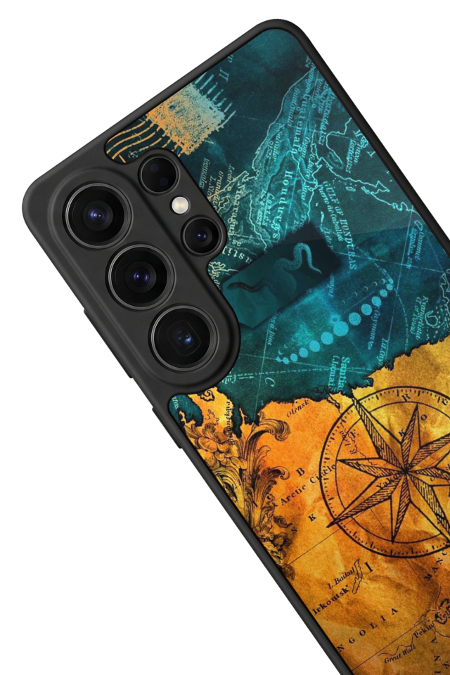 Samsung Galaxy S26 Ultra Uyumlu Harita Tasarımlı Glossy Premium Kılıf