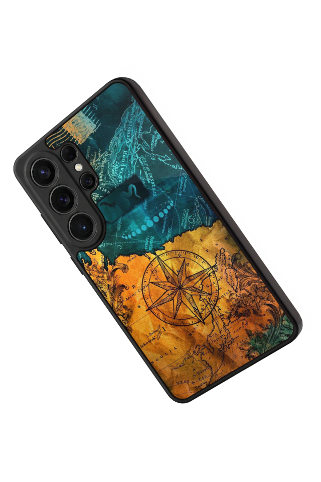 Samsung Galaxy S26 Ultra Uyumlu Harita Tasarımlı Glossy Premium Kılıf