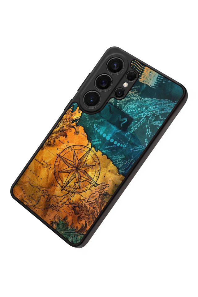 Samsung Galaxy S26 Ultra Uyumlu Harita Tasarımlı Glossy Premium Kılıf