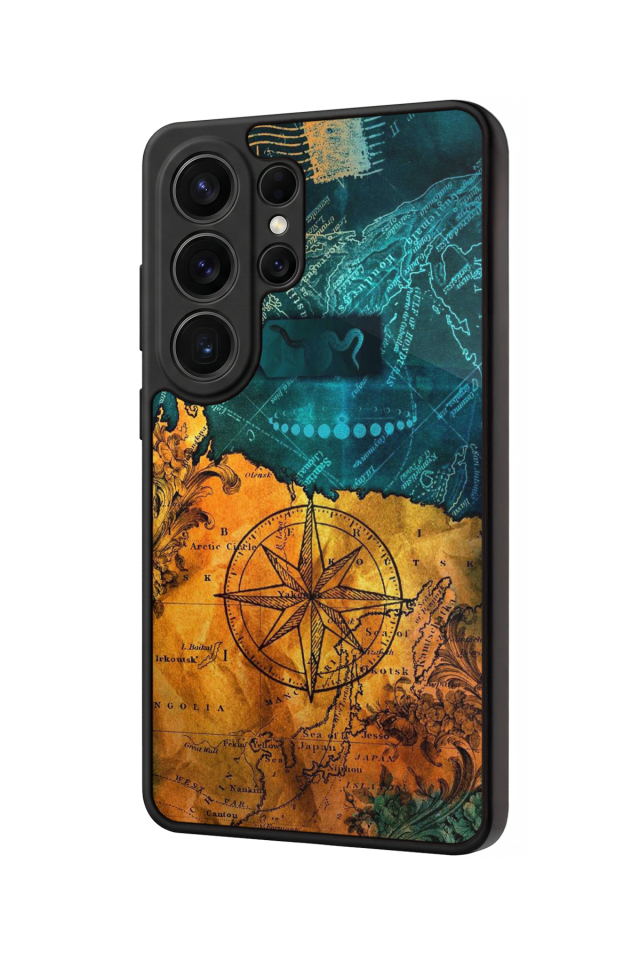 Samsung Galaxy S26 Ultra Uyumlu Harita Tasarımlı Glossy Premium Kılıf