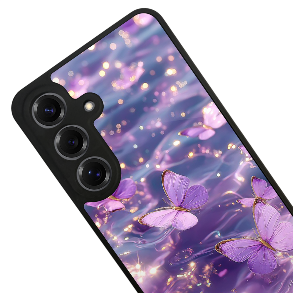 Samsung Galaxy S25 Uyumlu Kelebek Tasarımlı Glossy Premium Kılıf