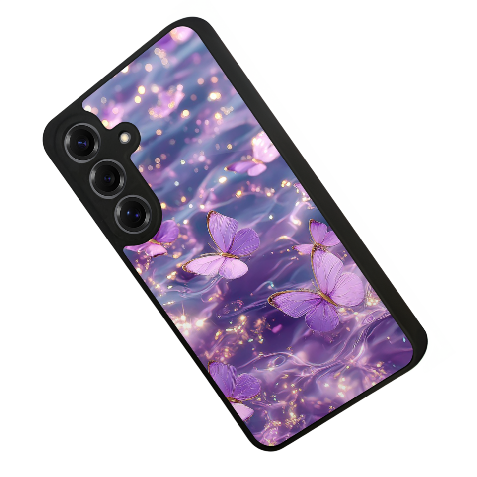 Samsung Galaxy S25 Uyumlu Kelebek Tasarımlı Glossy Premium Kılıf