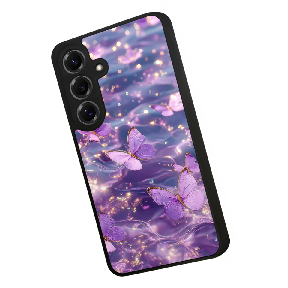 Samsung Galaxy S25 Uyumlu Kelebek Tasarımlı Glossy Premium Kılıf