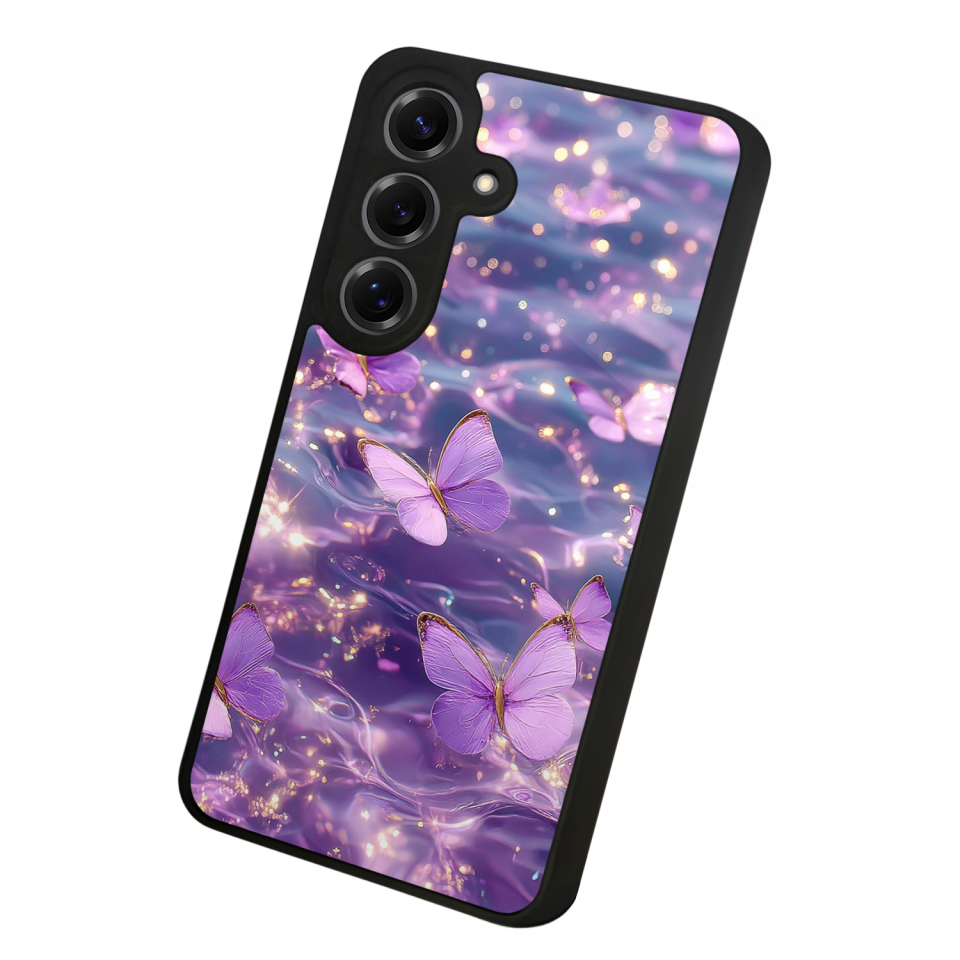 Samsung Galaxy S25 Uyumlu Kelebek Tasarımlı Glossy Premium Kılıf
