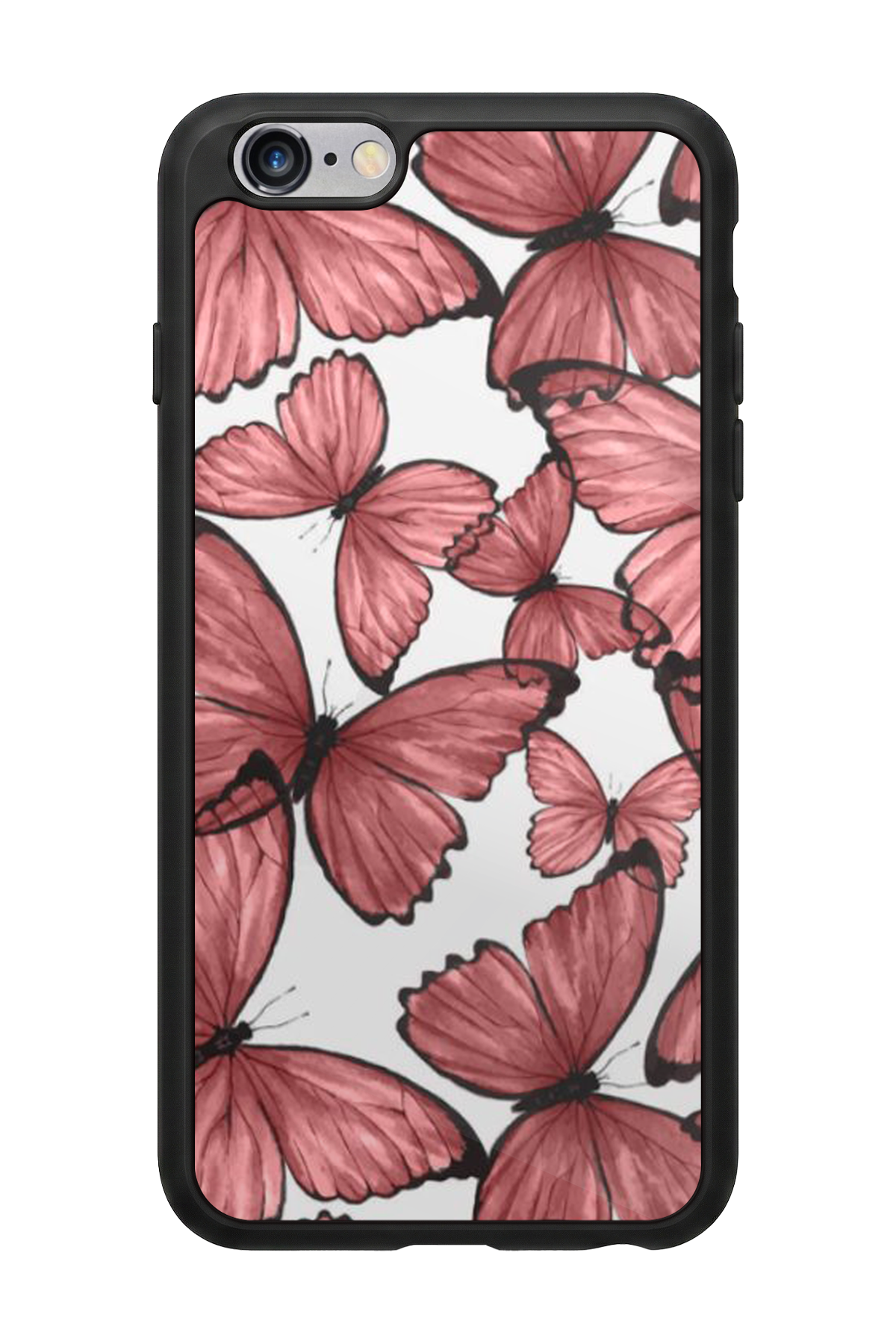 iPhone 6s Plus Uyumlu Kelebek Tasarımlı Glossy Premium Kılıf
