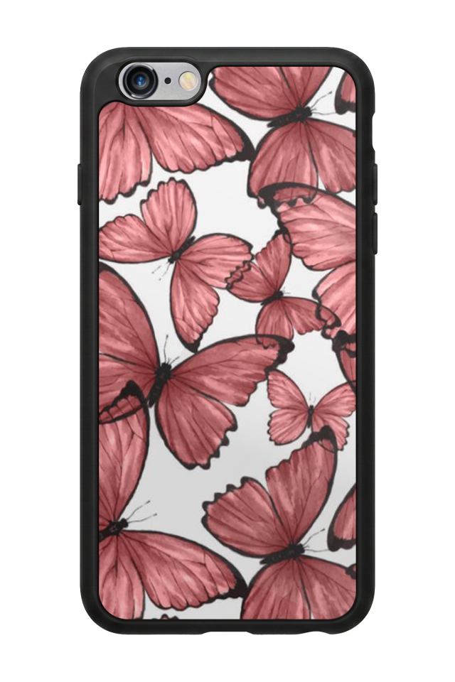 iPhone 6s Plus Uyumlu Kelebek Tasarımlı Glossy Premium Kılıf