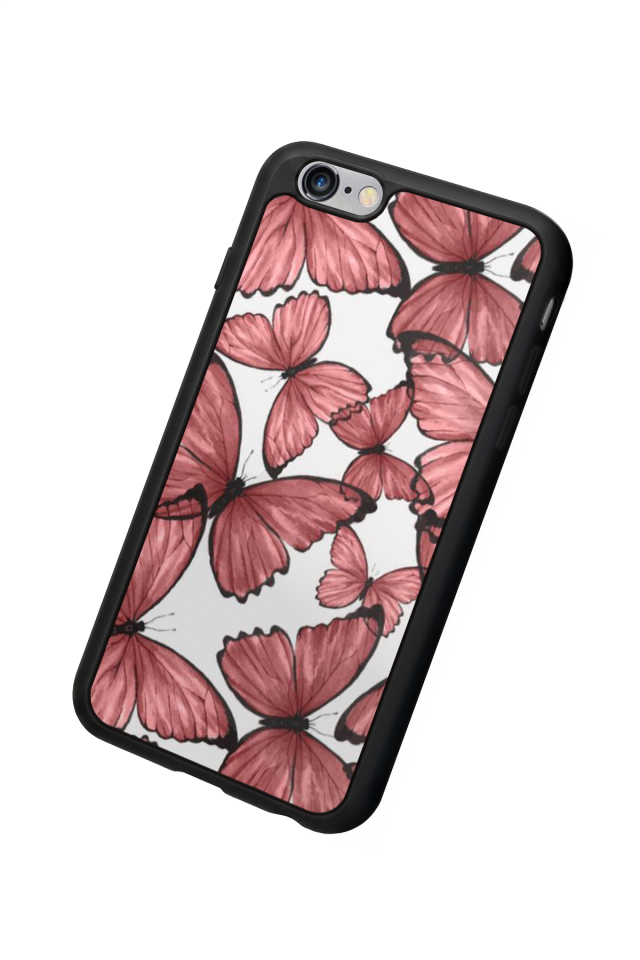 iPhone 6s Plus Uyumlu Kelebek Tasarımlı Glossy Premium Kılıf