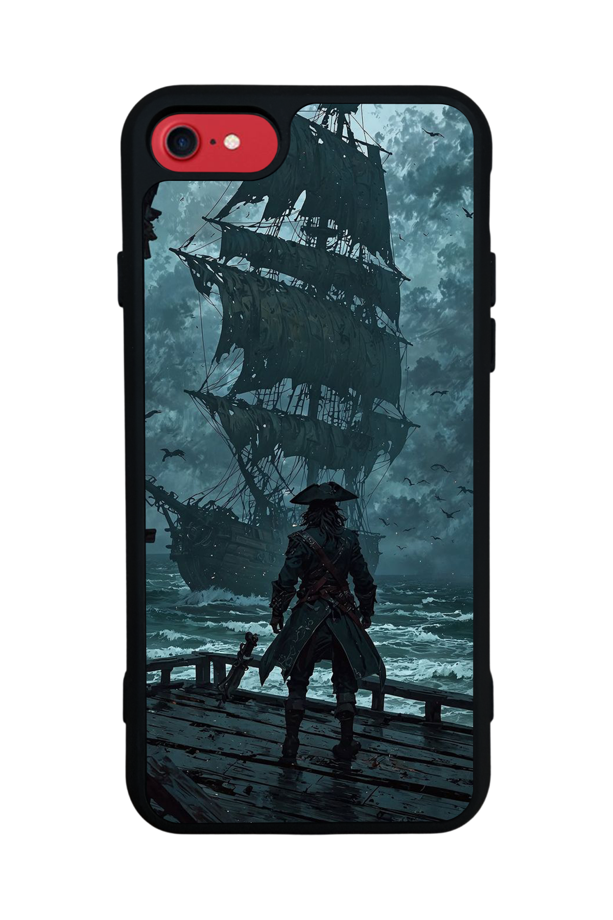 iPhone SE Uyumlu Korsan Tasarımlı Glossy Premium Kılıf