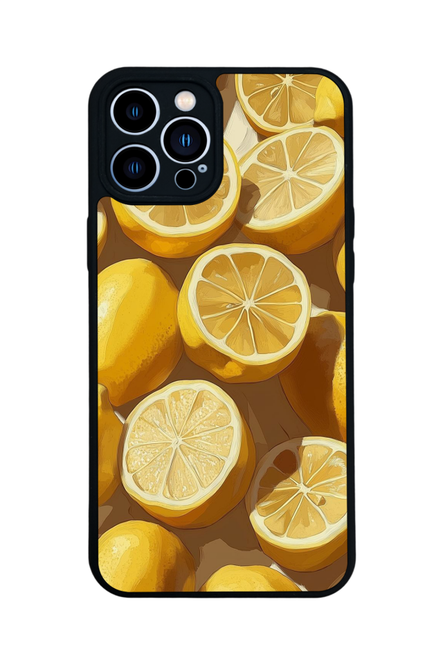 iPhone 13 Pro Max Uyumlu Limon Tasarımlı Glossy Premium Kılıf
