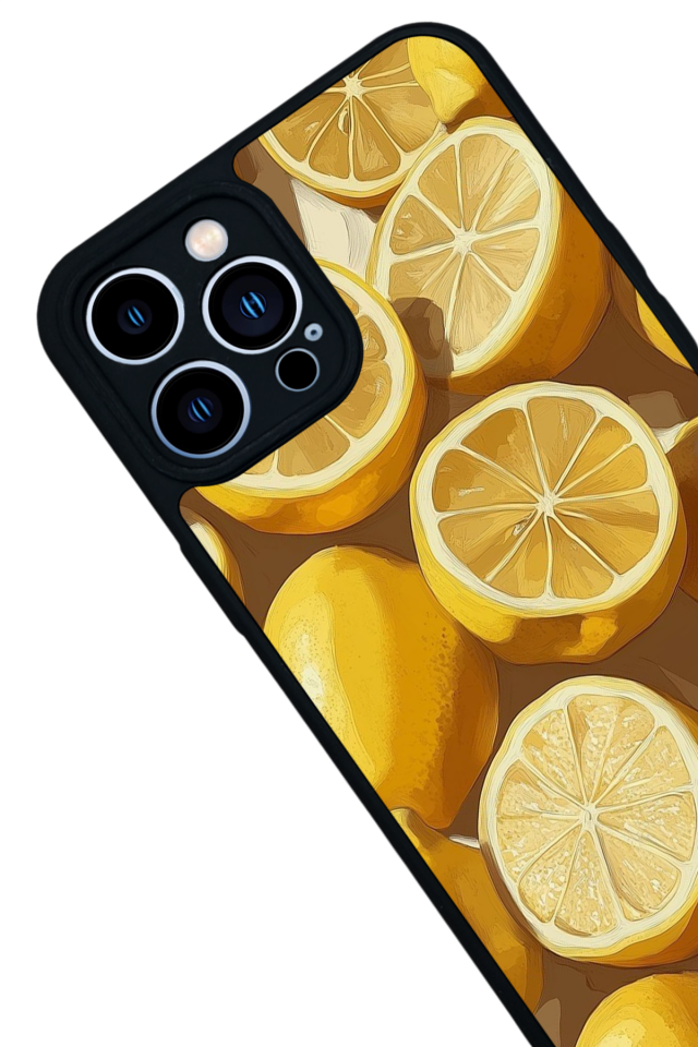 iPhone 13 Pro Max Uyumlu Limon Tasarımlı Glossy Premium Kılıf
