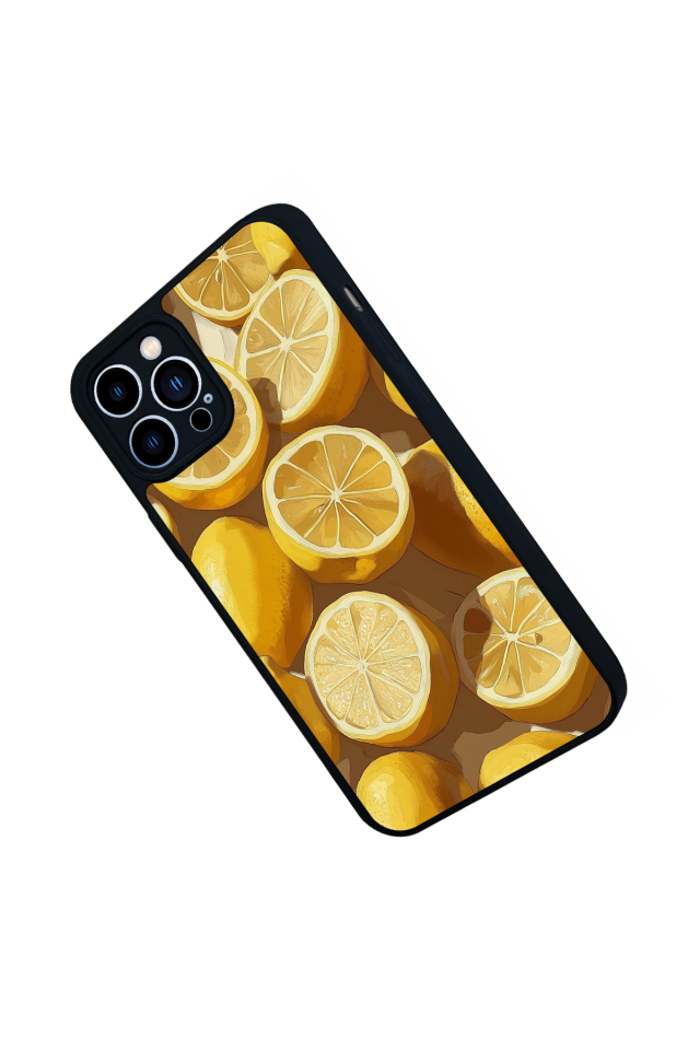 iPhone 13 Pro Max Uyumlu Limon Tasarımlı Glossy Premium Kılıf