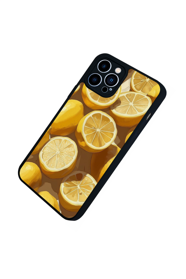 iPhone 13 Pro Max Uyumlu Limon Tasarımlı Glossy Premium Kılıf