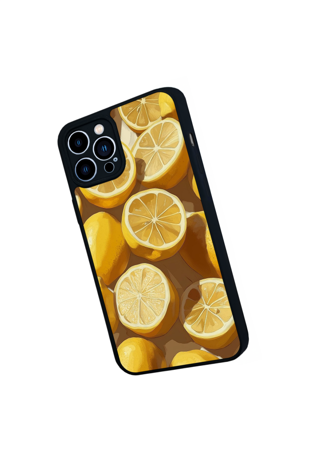 iPhone 13 Pro Max Uyumlu Limon Tasarımlı Glossy Premium Kılıf