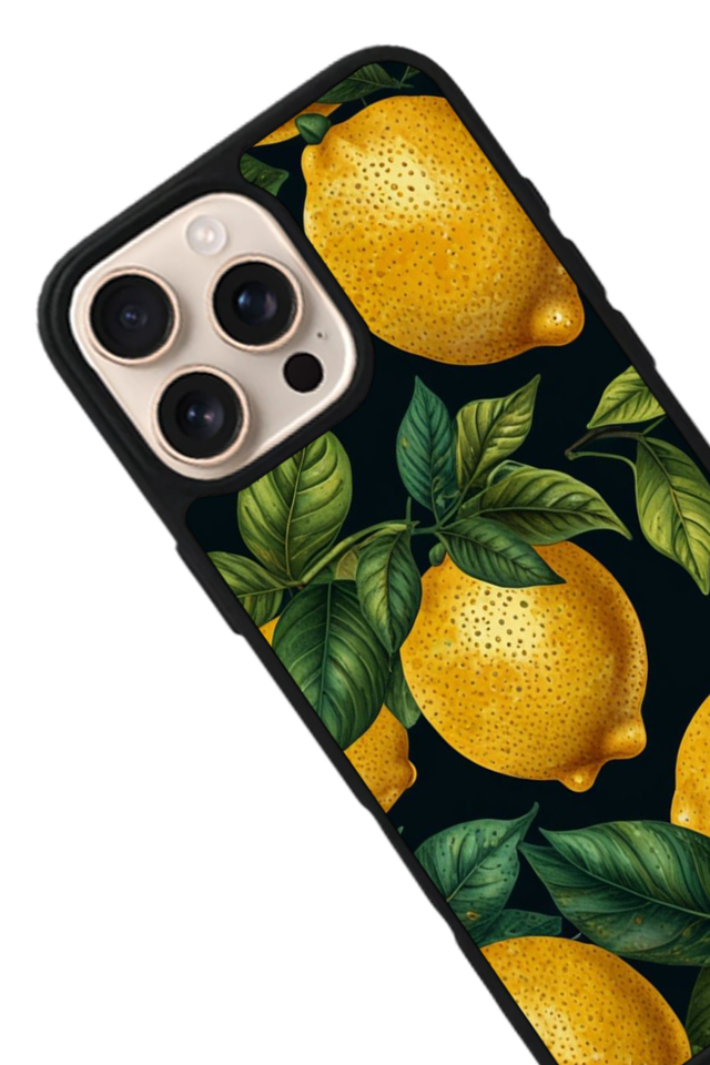 iPhone 14 Pro Max Uyumlu Limon Tasarımlı Glossy Premium Kılıf