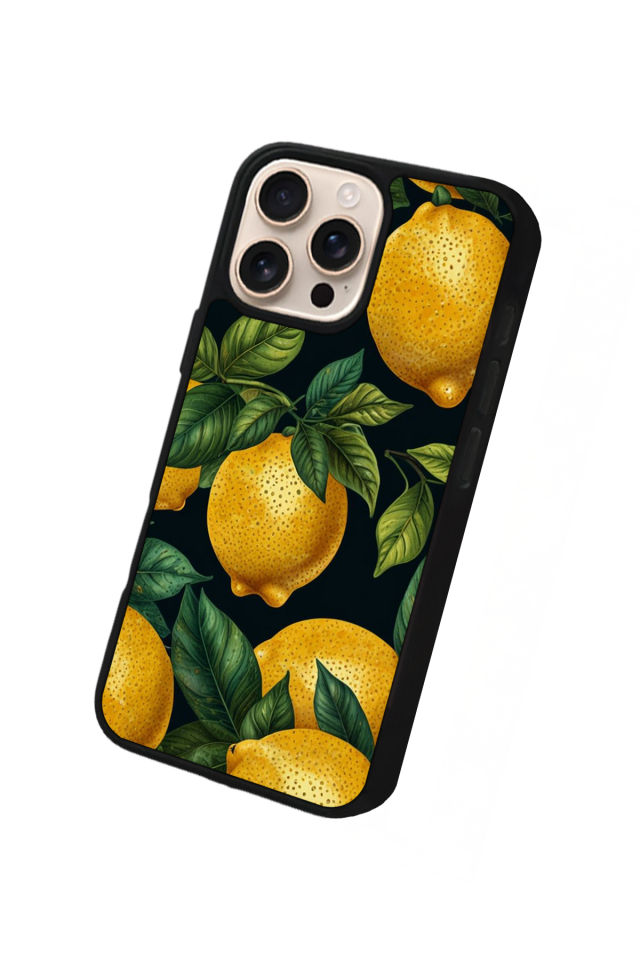 iPhone 14 Pro Max Uyumlu Limon Tasarımlı Glossy Premium Kılıf