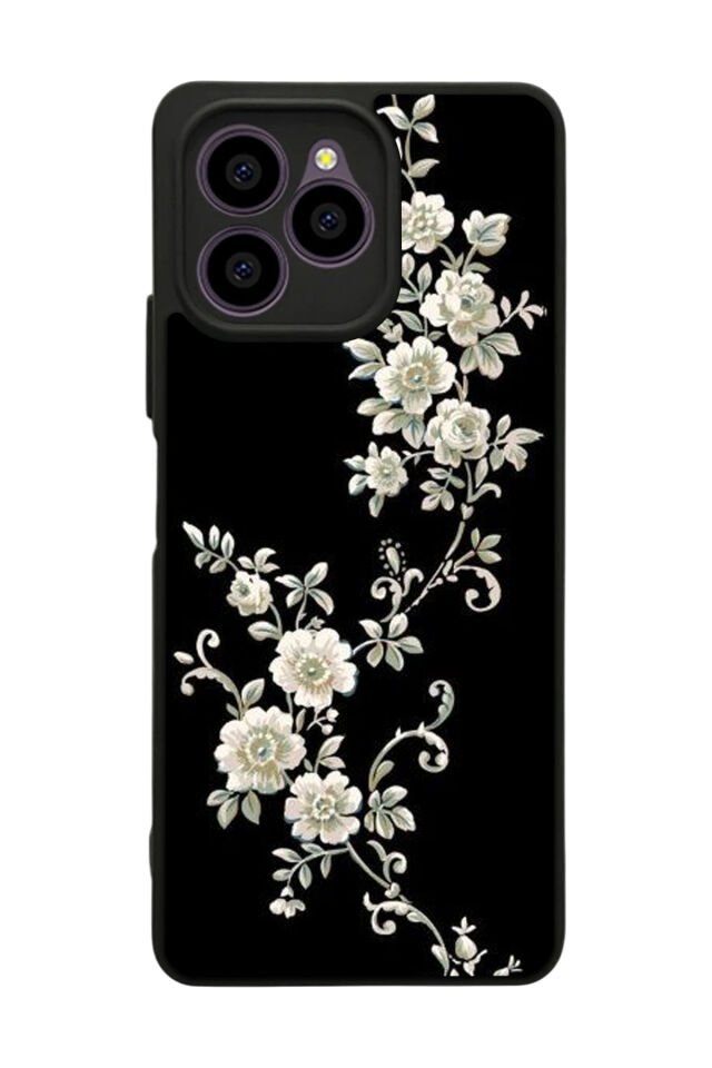 Omix X6 Uyumlu Yaldizli Cicek Tasarımlı Glossy Premium Kılıf