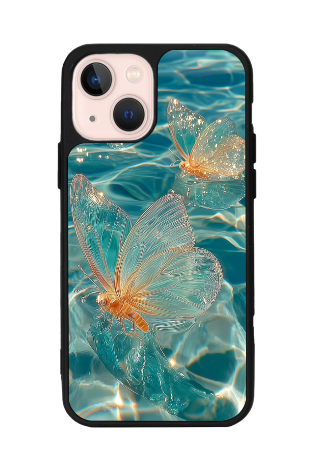 iPhone 13/14 Uyumlu Kelebek Tasarımlı Glossy Premium Kılıf