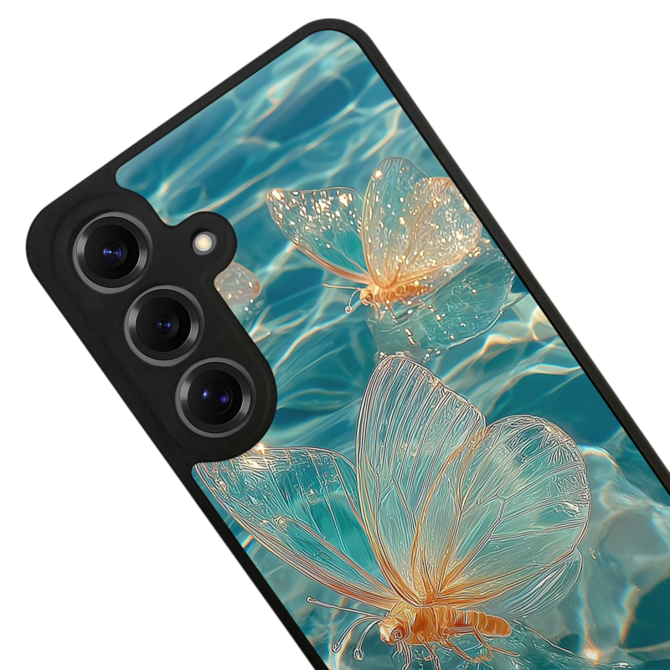 Samsung Galaxy S25 Uyumlu Kelebek Tasarımlı Glossy Premium Kılıf