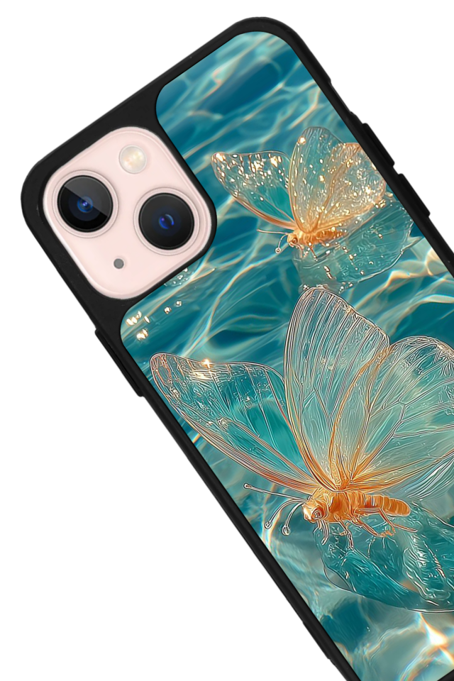 iPhone 13/14 Uyumlu Kelebek Tasarımlı Glossy Premium Kılıf