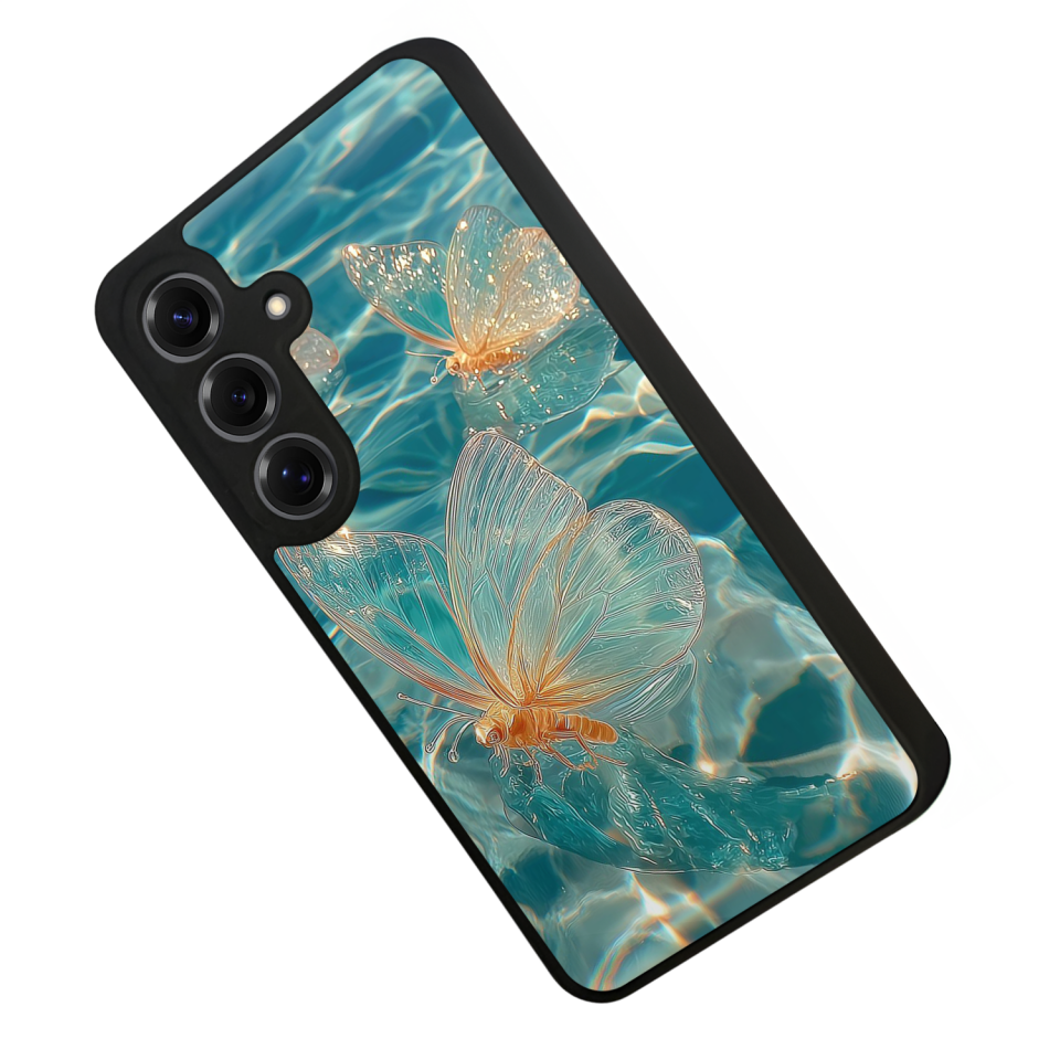 Samsung Galaxy S25 Uyumlu Kelebek Tasarımlı Glossy Premium Kılıf