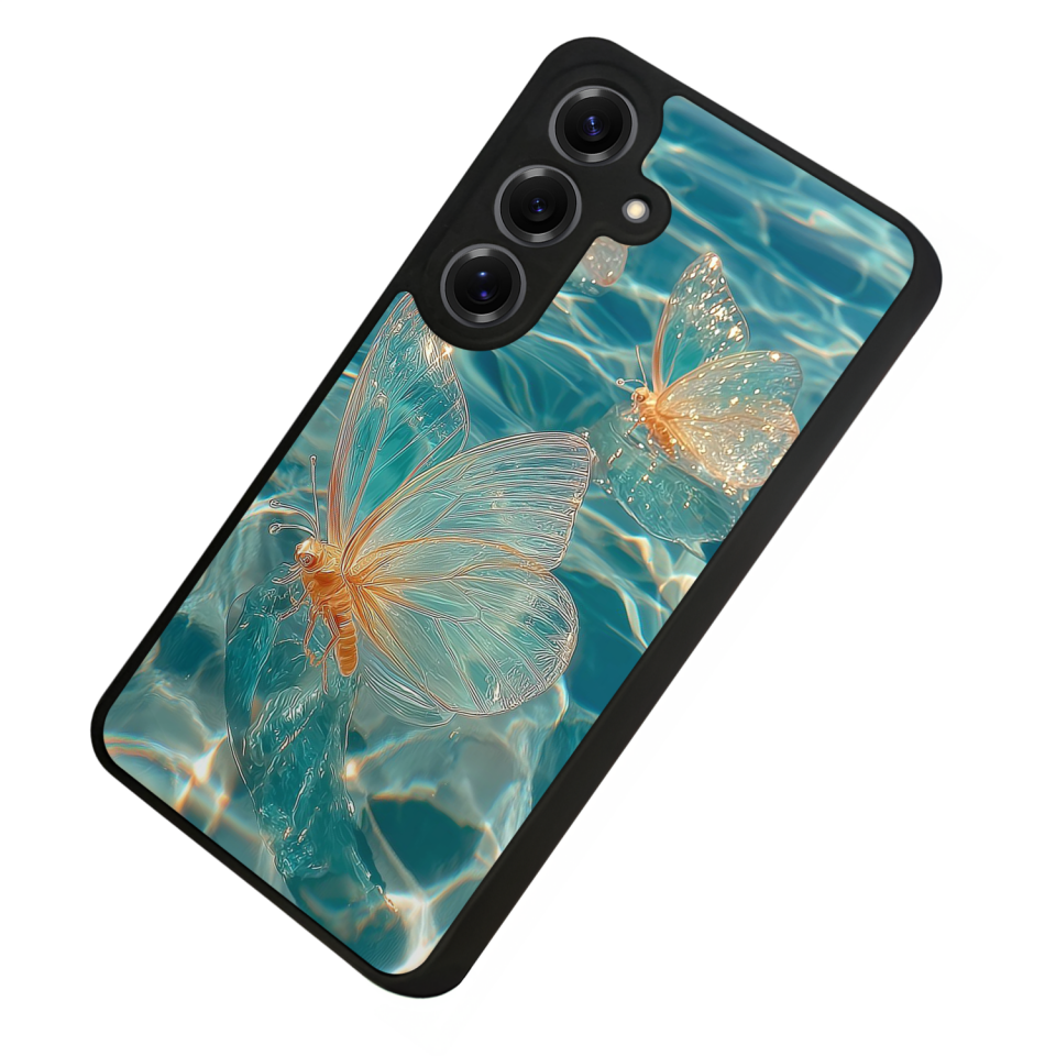 Samsung Galaxy S25 Uyumlu Kelebek Tasarımlı Glossy Premium Kılıf