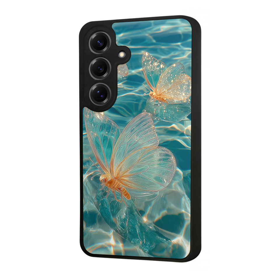Samsung Galaxy S25 Uyumlu Kelebek Tasarımlı Glossy Premium Kılıf