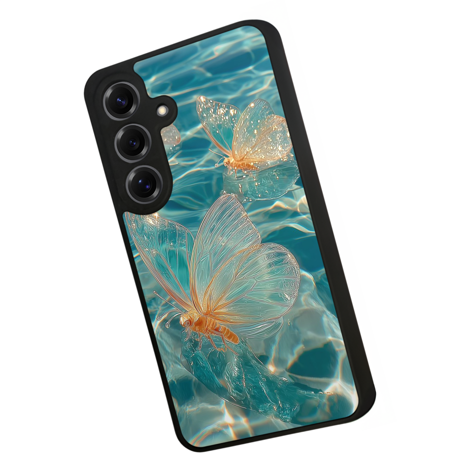 Samsung Galaxy S25 Uyumlu Kelebek Tasarımlı Glossy Premium Kılıf