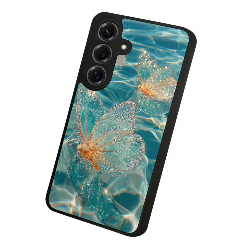 Samsung Galaxy S25 Uyumlu Kelebek Tasarımlı Glossy Premium Kılıf