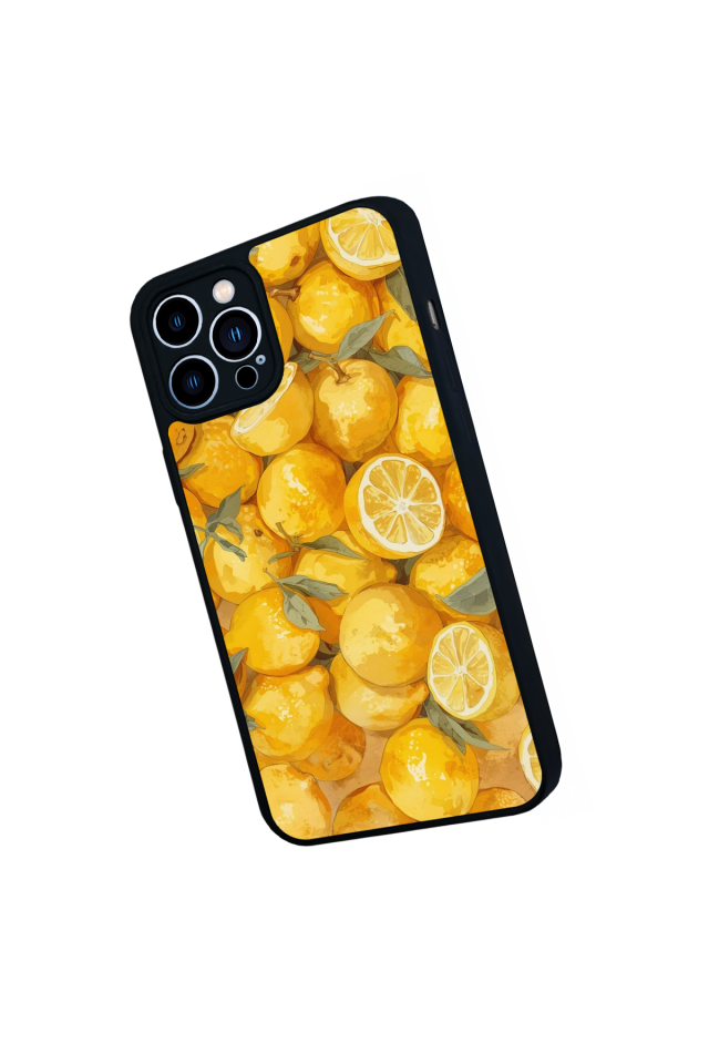 iPhone 13 Pro Max Uyumlu Limon Tasarımlı Glossy Premium Kılıf