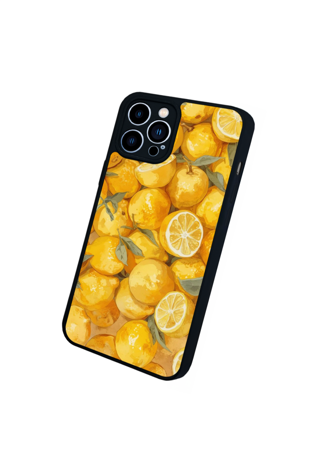 iPhone 13 Pro Max Uyumlu Limon Tasarımlı Glossy Premium Kılıf