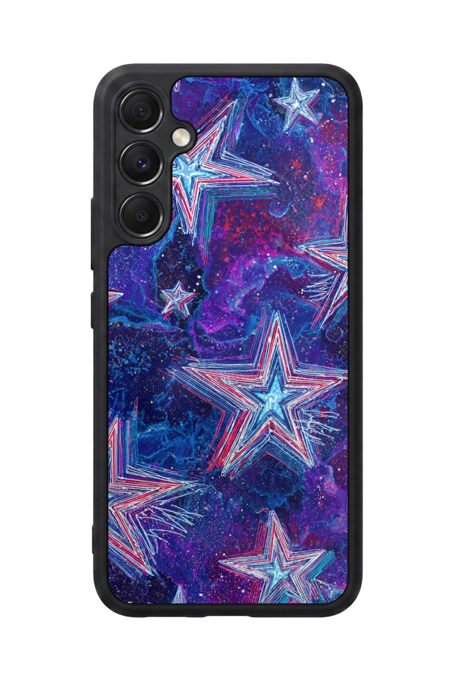 Samsung Galaxy M34 Uyumlu Retro Yildizlar Tasarımlı Glossy Premium Kılıf