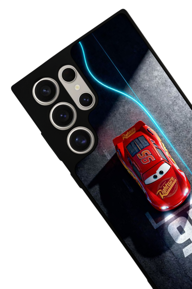 Samsung Galaxy S22 Ultra Uyumlu Şimsek McQueen Tasarımlı Glossy Premium Kılıf