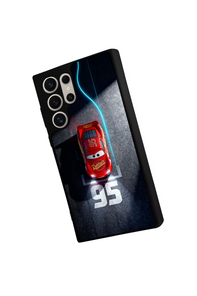 Samsung Galaxy S22 Ultra Uyumlu Şimsek McQueen Tasarımlı Glossy Premium Kılıf