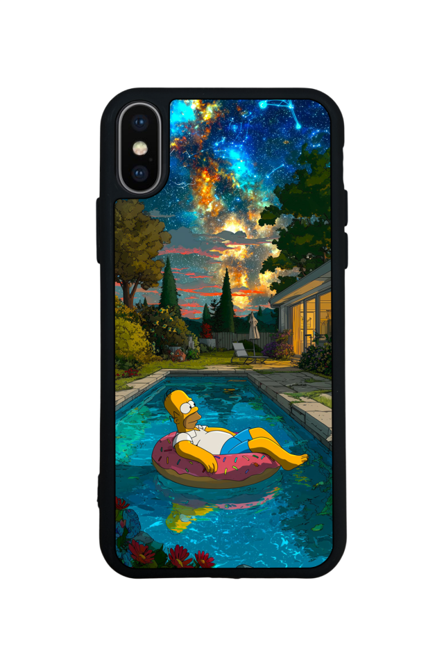 iPhone X/ XS Uyumlu The Simpsons Tasarımlı Glossy Premium Kılıf