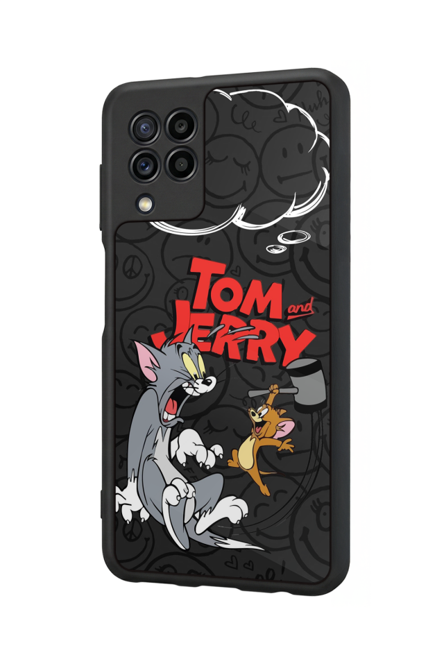 Samsung Galaxy M32 Uyumlu Tom And Jerry Tasarımlı Glossy Premium Kılıf