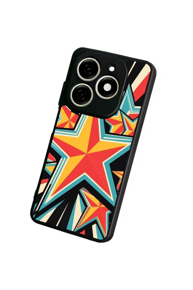 Infınıx Smart 8 Pro Uyumlu Retro Yildizlar Tasarımlı Glossy Premium Kılıf