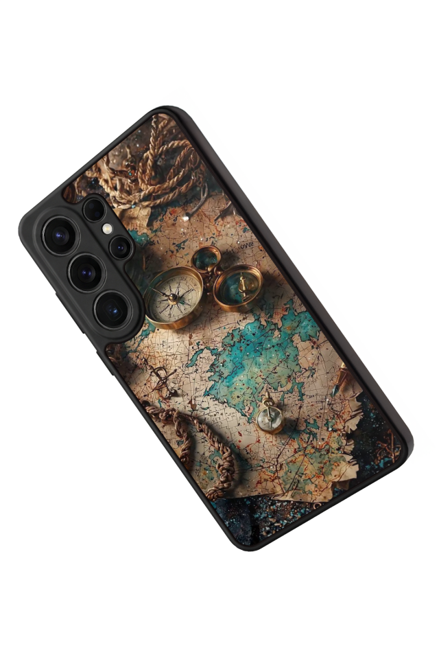 Samsung Galaxy S26 Ultra Uyumlu Harita Tasarımlı Glossy Premium Kılıf