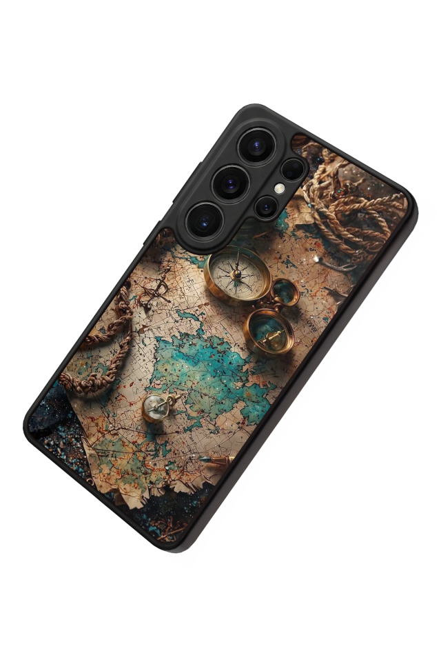 Samsung Galaxy S26 Ultra Uyumlu Harita Tasarımlı Glossy Premium Kılıf