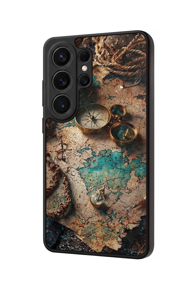 Samsung Galaxy S26 Ultra Uyumlu Harita Tasarımlı Glossy Premium Kılıf