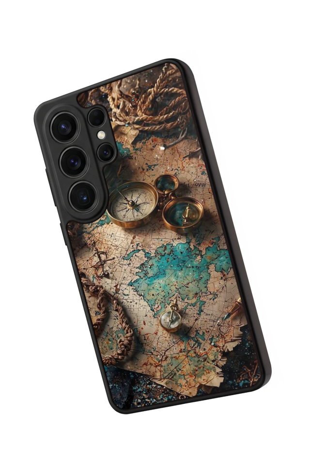 Samsung Galaxy S26 Ultra Uyumlu Harita Tasarımlı Glossy Premium Kılıf