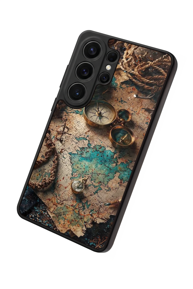 Samsung Galaxy S26 Ultra Uyumlu Harita Tasarımlı Glossy Premium Kılıf