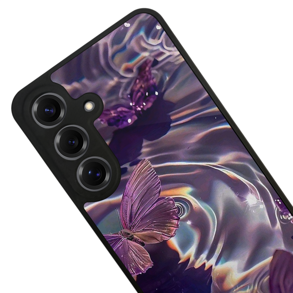 Samsung Galaxy S25 Uyumlu Kelebek Tasarımlı Glossy Premium Kılıf