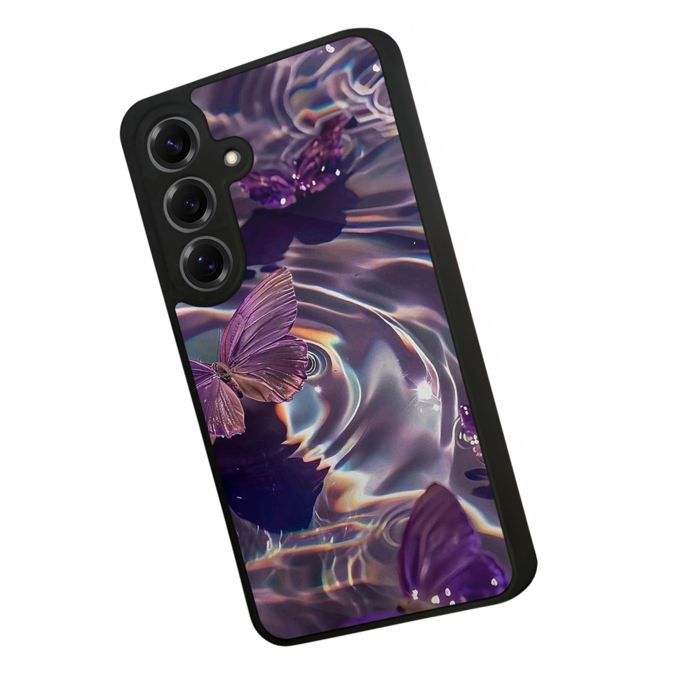 Samsung Galaxy S25 Uyumlu Kelebek Tasarımlı Glossy Premium Kılıf
