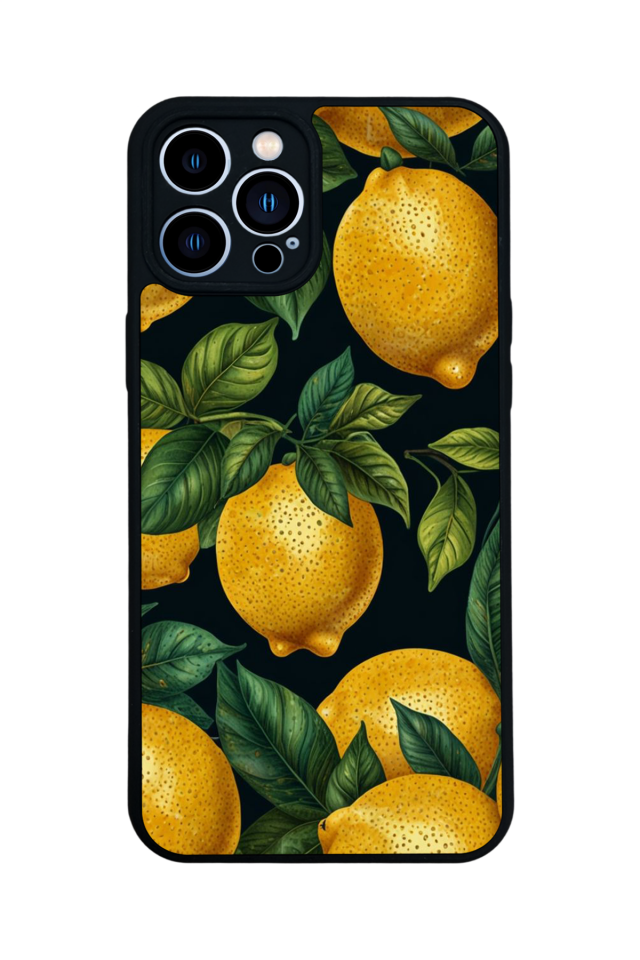 iPhone 13 Pro Max Uyumlu Limon Tasarımlı Glossy Premium Kılıf