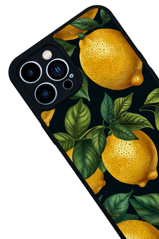 iPhone 13 Pro Max Uyumlu Limon Tasarımlı Glossy Premium Kılıf
