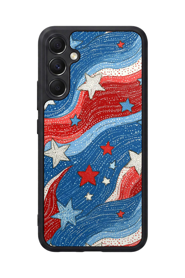 Samsung Galaxy M34 Uyumlu Retro Yildizlar Tasarımlı Glossy Premium Kılıf